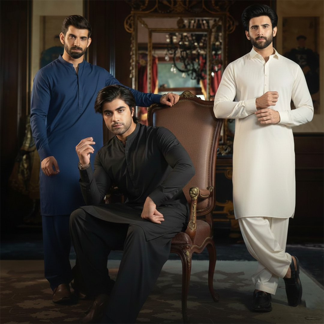 Men Unstiched Shawlwar Kameez