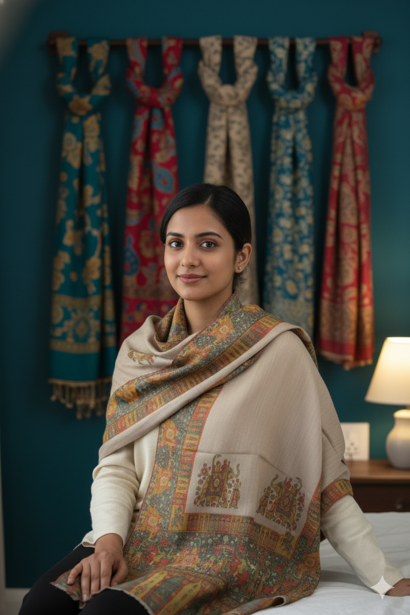 Takhleeq Zarkaash Scarf | A Creation of Rich Artistry