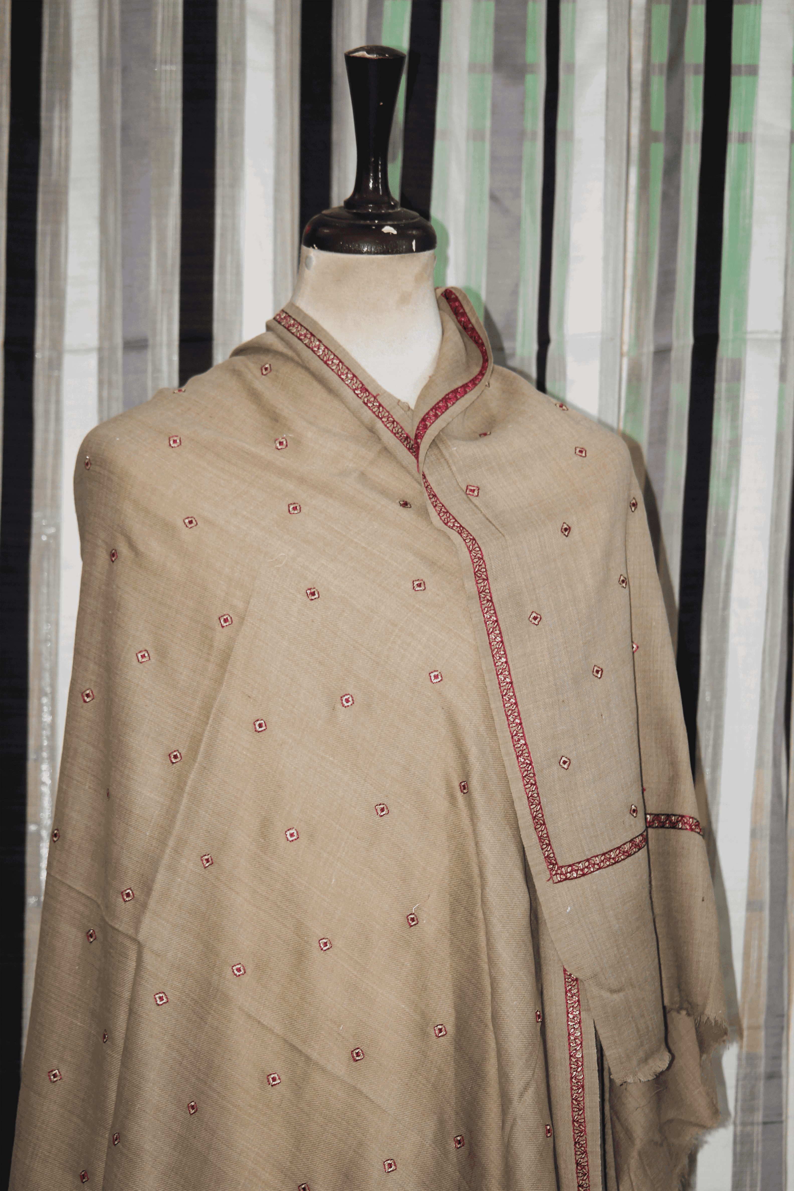 Hiraas Dot Embroidered Shawl: Subtle Sophistication