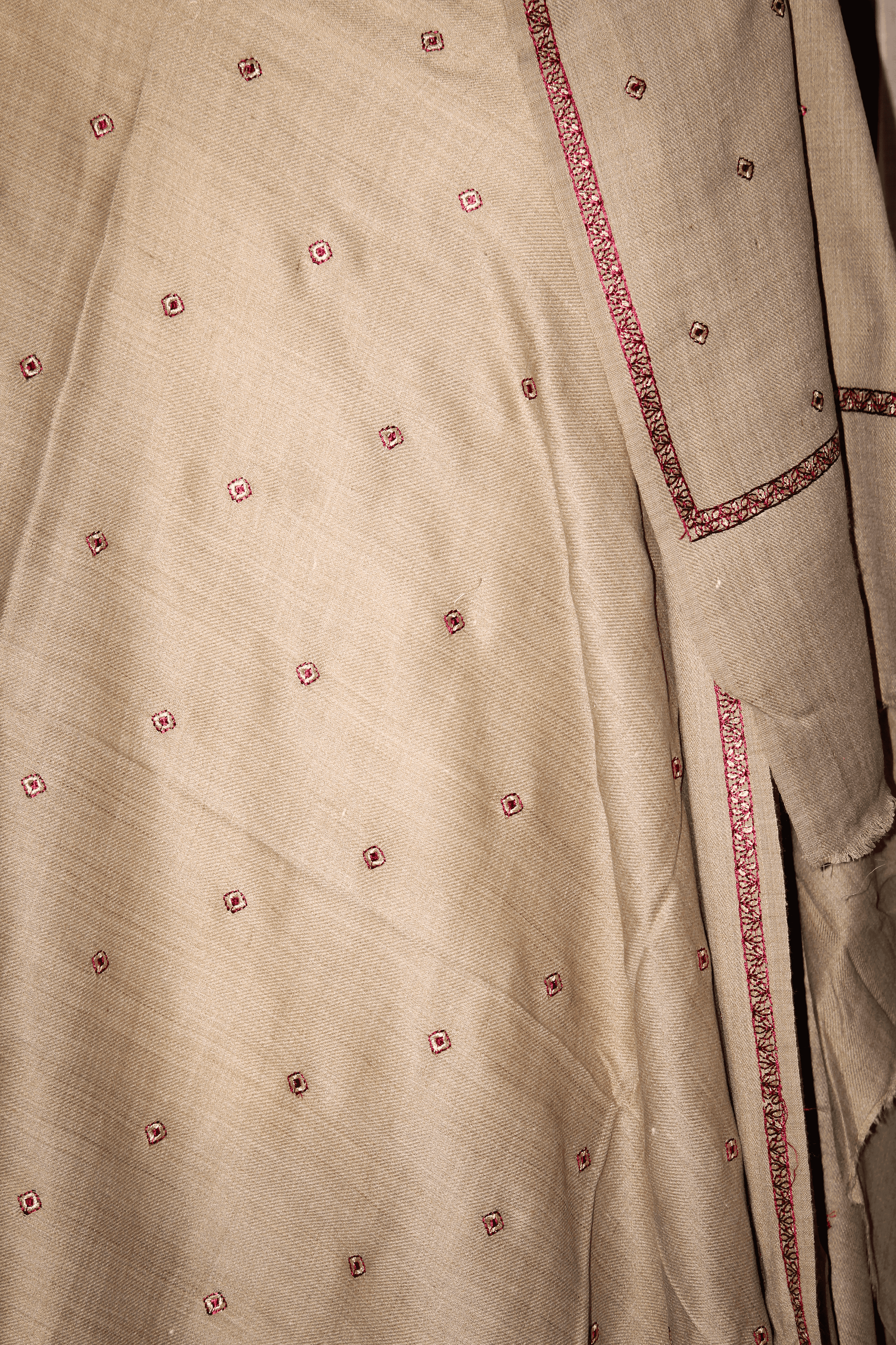 Hiraas Dot Embroidered Shawl: Subtle Sophistication