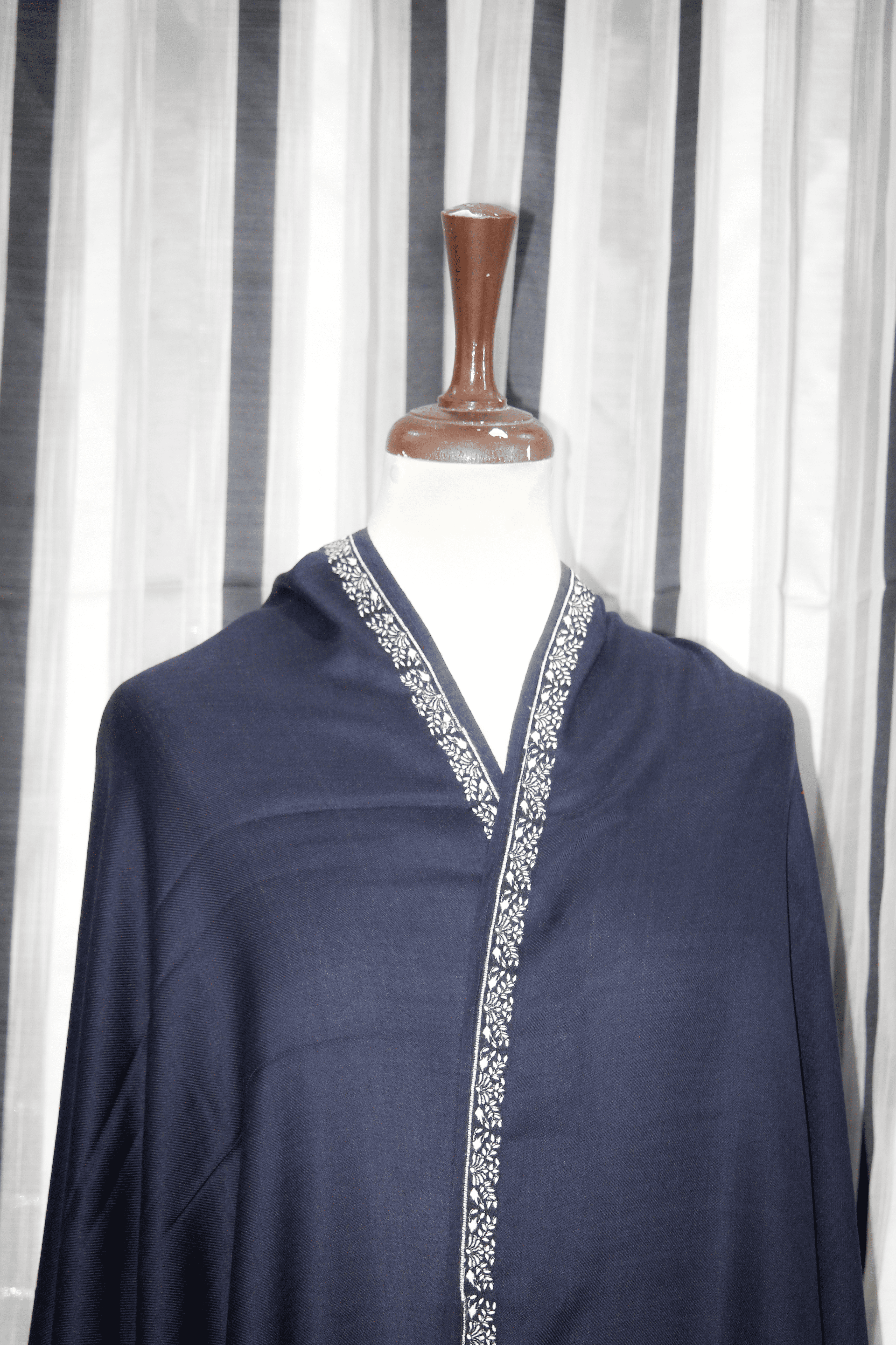 Shabrang Kinara Shawl: Midnight Edge Elegance