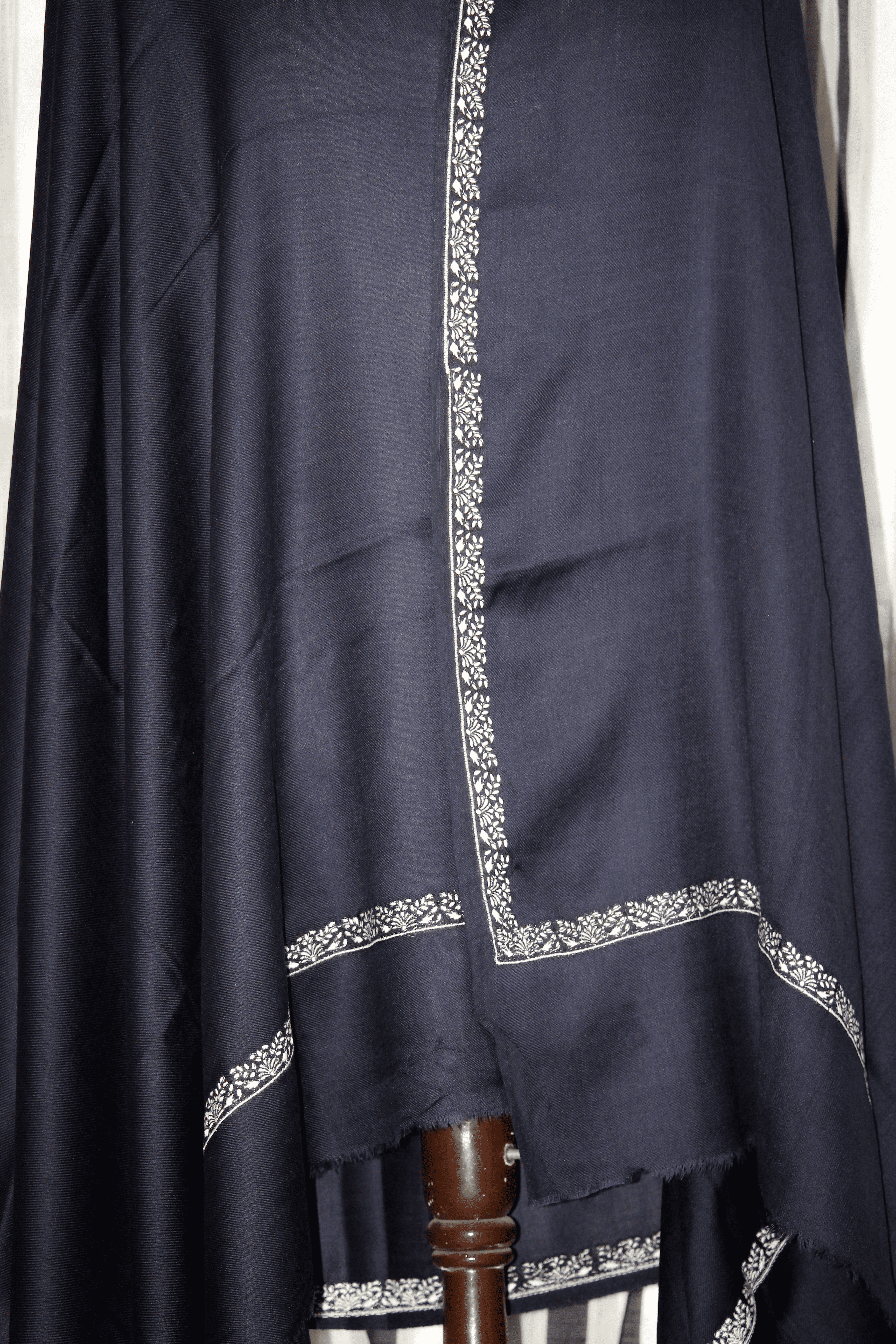 Shabrang Kinara Shawl: Midnight Edge Elegance
