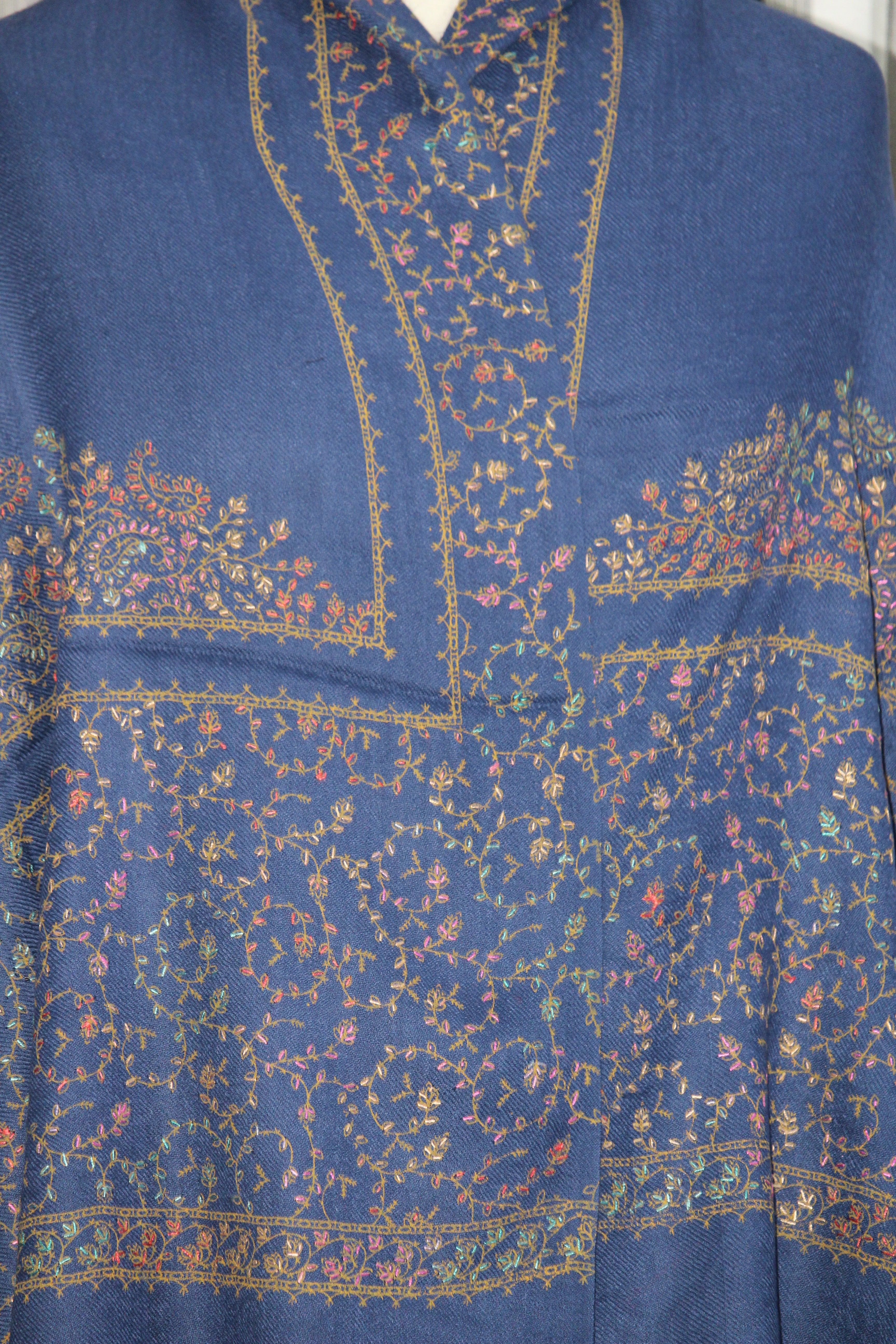 Gulshan-e-Neel Pashmina | The Indigo Garden
